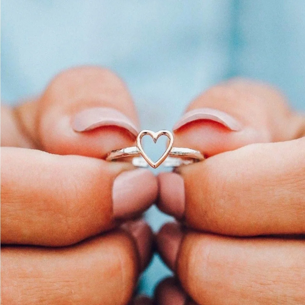 Pura Vida Open Heart Ring Size 6